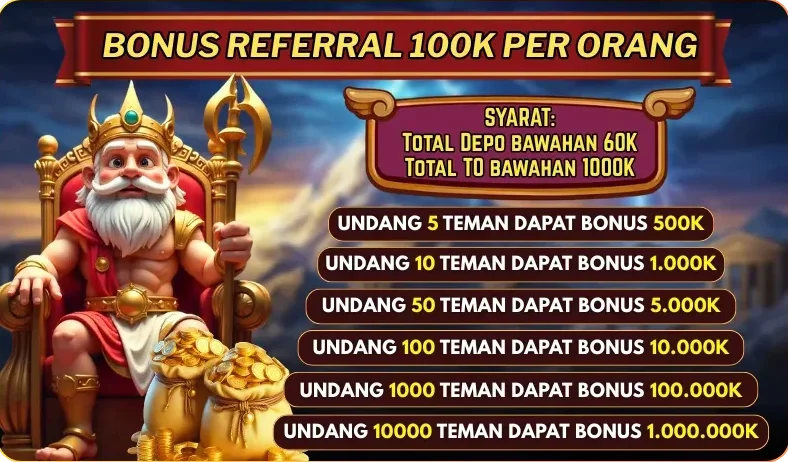BONUS REFERRAL 100K PER ORANG